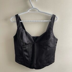 Jason Wu Black Satin Bustier Top with Wide Straps